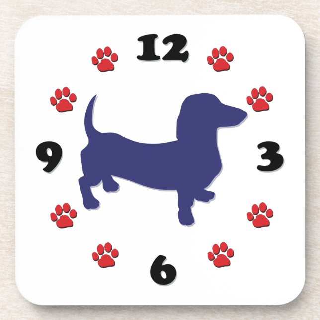 Dachshund Doxie Clock Coaster (Front)