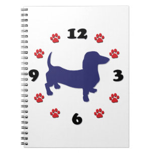 Dachshund Doxie Clock Notebook