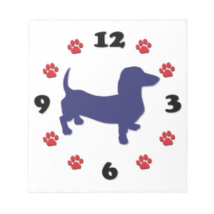 Dachshund Doxie Clock Notepad
