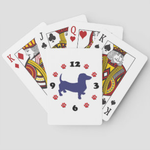 Dachshund Doxie Clock Playing Cards
