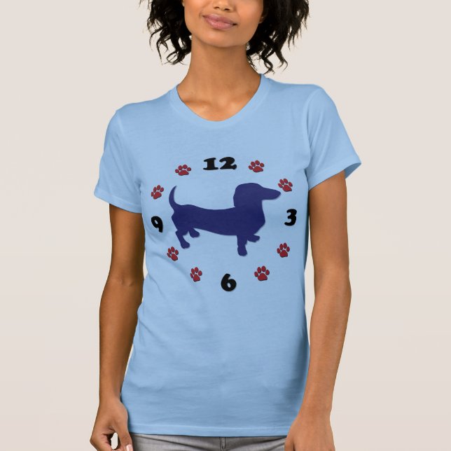 Dachshund Doxie Clock T-Shirt (Front)