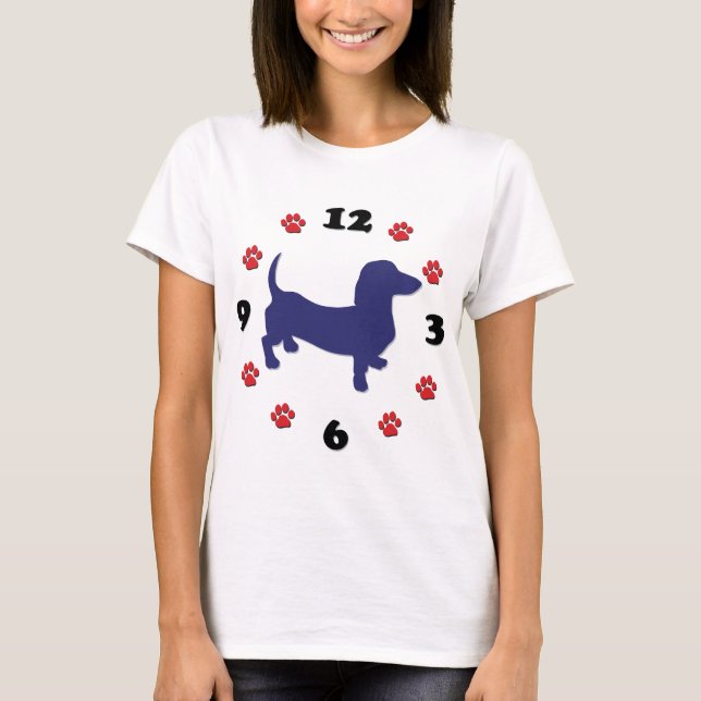 Dachshund Doxie Clock T-Shirt (Front)