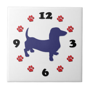 Dachshund Doxie Clock Tile