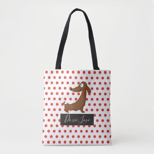 Dachshund (Doxie) Love Tote Bag (Front)