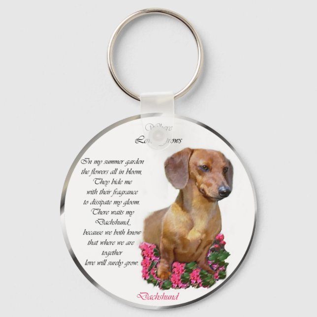 Dachshund Doxie Lovers Art Keychain (Front)