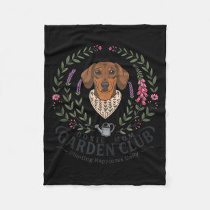 Dachshund doxie mom garden club mother's day fleece blanket