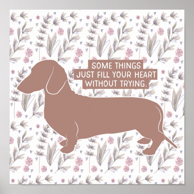 Dachshund Doxie Teckel Lover Illustration Poster (Front)