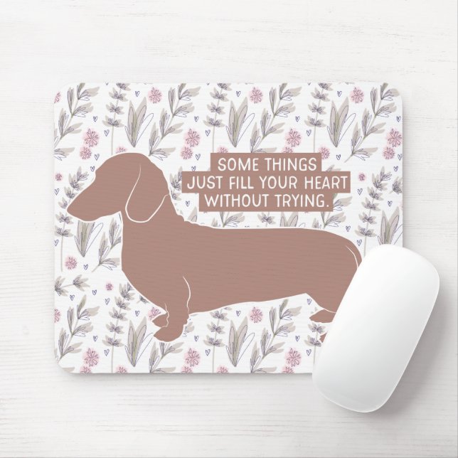 Dachshund Doxie Teckel Lover Illustration Quote Mouse Pad (With Mouse)