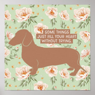 Dachshund Doxie Teckel Lover Illustration Quote Poster
