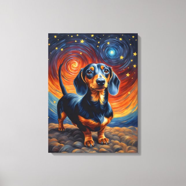 Dachshund Doxie Weiner Dog Artsy Canvas Print (Front)