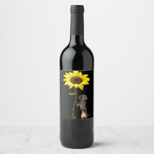 Dachshund Doxie Wiener Dotson Mom Mama Gift Wine Label