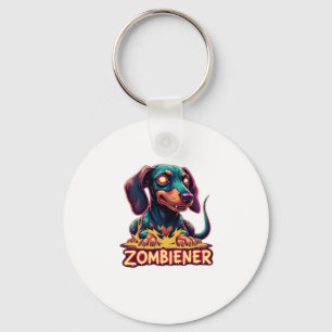 Dachshund Doxie Wiener Sausage Zombie Dog Hallowee Keychain