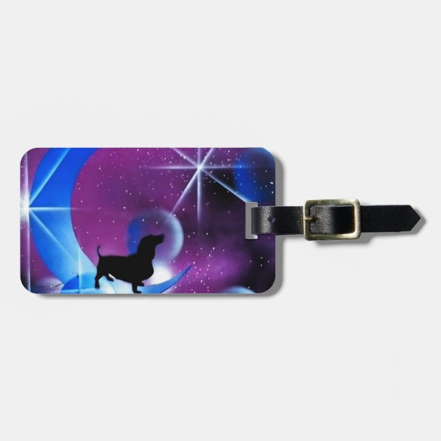 Dachshund Dreams Luggage Tag (Front Horizontal)