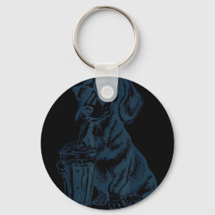 Dachshund drinking iced coffee cute dog meme funny keychain
