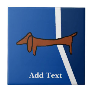 Dachshund  Dutch Look, Personalize Tile