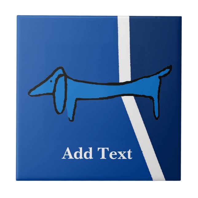 Dachshund  Dutch Look, Personalize Tile (Front)