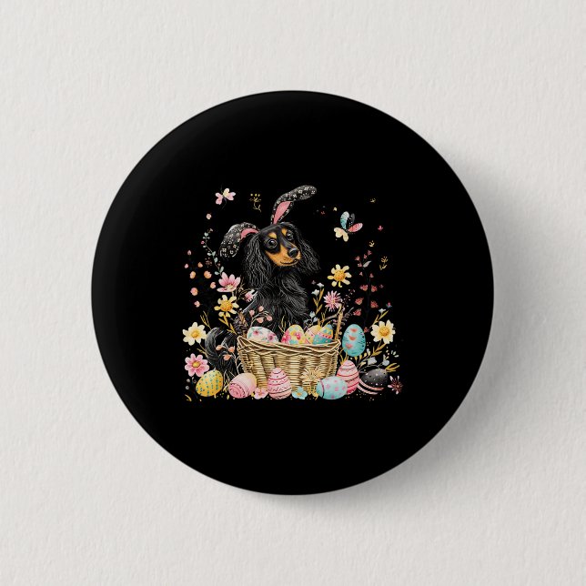 Dachshund Easter Dachshund Easter Egg  2 Inch Round Button (Front)