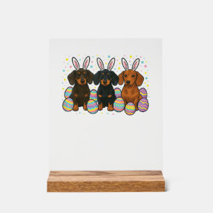 Dachshund Easter T-Shirt Acrylic Sign