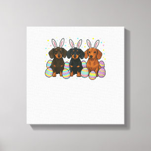 Dachshund Easter T-Shirt Canvas Print