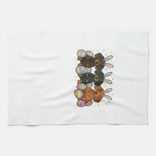 Dachshund Easter T-Shirt Kitchen Towel