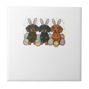 Dachshund Easter T-Shirt Tile
