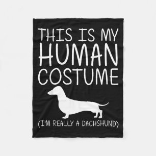 Dachshund Easy Halloween Human Costume Sausage Dog Fleece Blanket