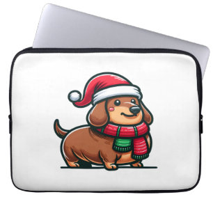 Dachshund Elegance Christmas Anticipation Classic Laptop Sleeve