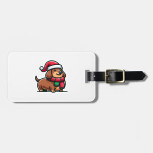Dachshund Elegance Christmas Anticipation Classic  Luggage Tag