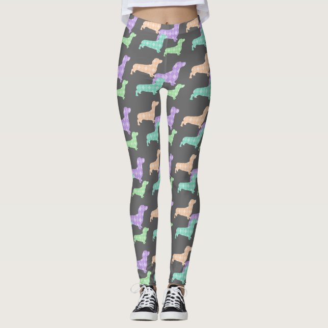 Dachshund et Leggings Jacquards (Devant)