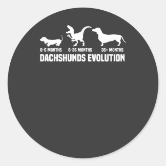 Dachshund Evolutions Classic Round Sticker
