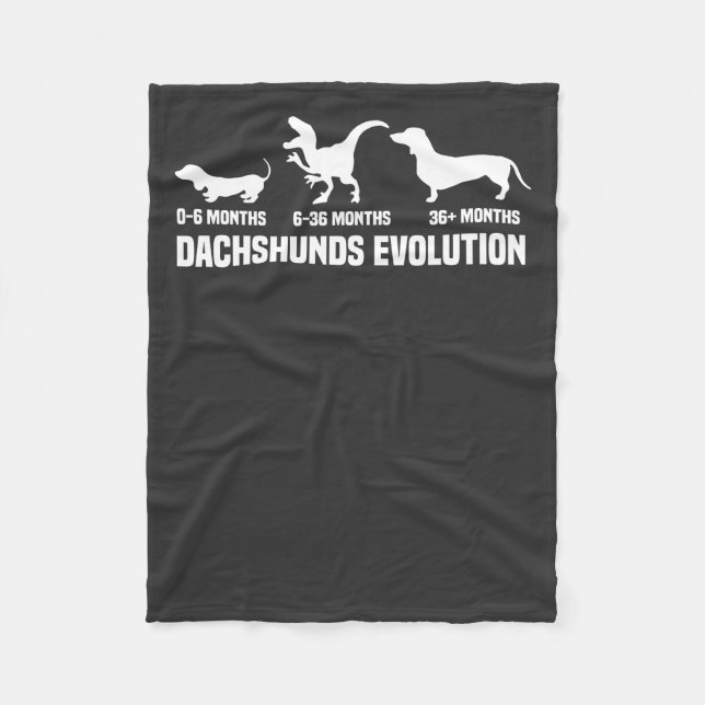 Dachshund Evolutions Fleece Blanket (Front)
