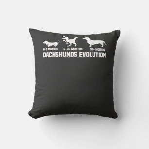 Dachshund Evolutions Throw Pillow