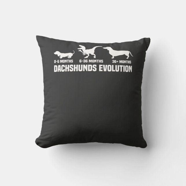 Dachshund Evolutions Throw Pillow (Front)