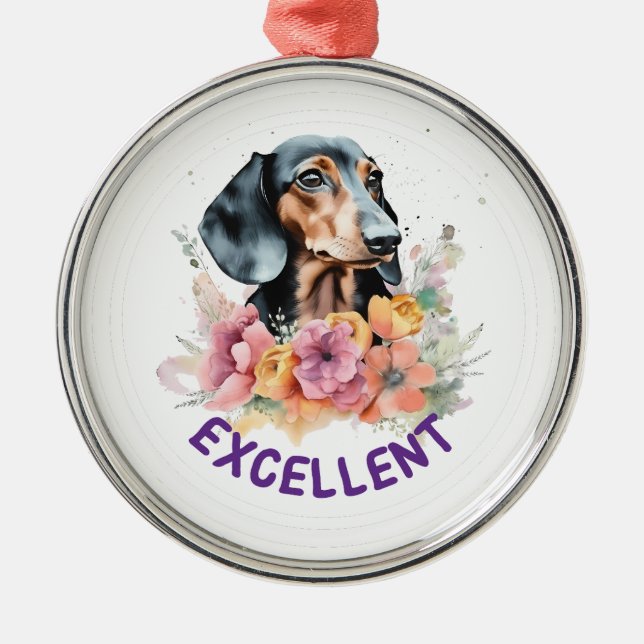 Dachshund Excellent Metal Ornament (Front)