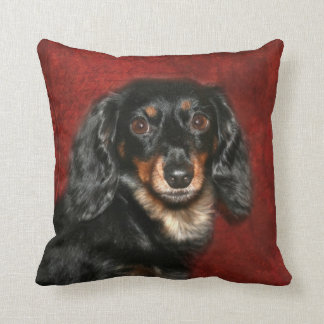 Dachshund face throw pillow