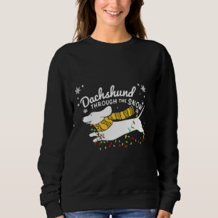 Dachshund Fairy Lights Through The Snow Sweatshirt