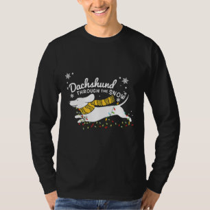 Dachshund Fairy Lights Through The Snow T-Shirt