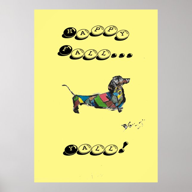  Dachshund Fall Poster (Front)