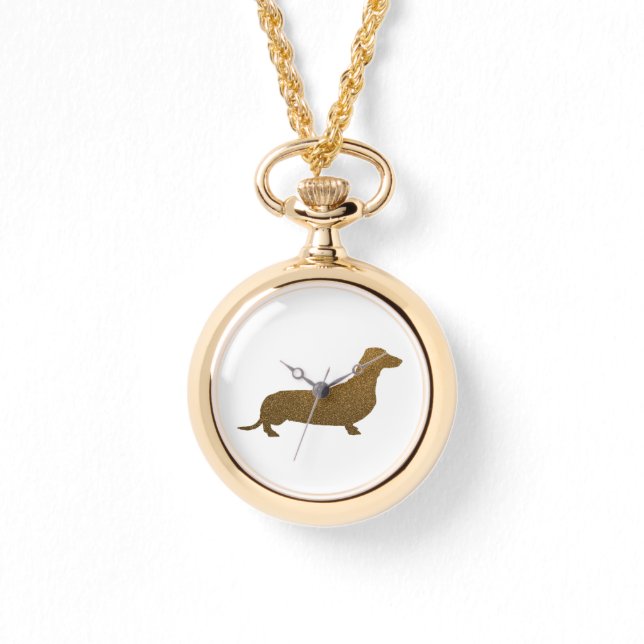Dachshund Faux Glitter | Dog Lover Icon Watch (Front)