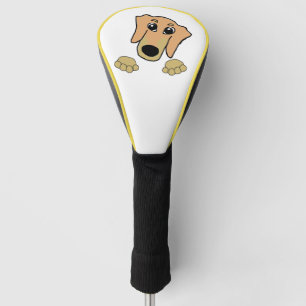 dachshund fawn and tan peeking cartoon golf head cover