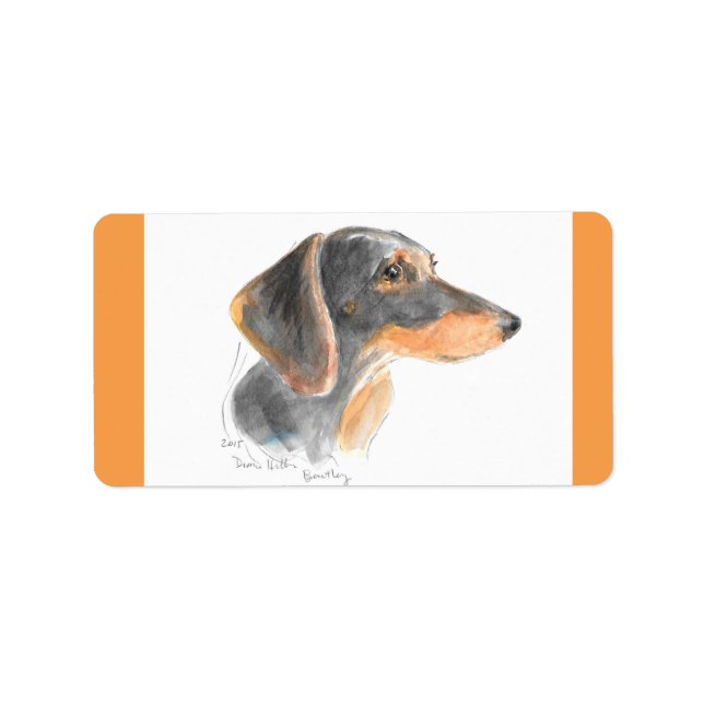 Dachshund FEUILLE DE étiquettes /autocollants (Devant)