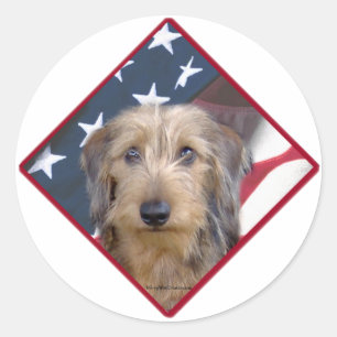 Dachshund Flag 2 Classic Round Sticker