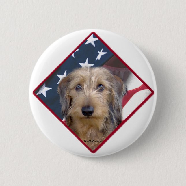 Dachshund Flag 2 Inch Round Button (Front)