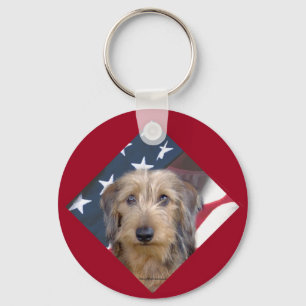 Dachshund Flag Keychain