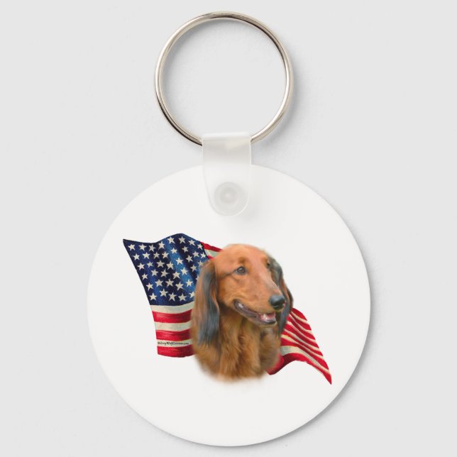 Dachshund Flag Keychain (Front)