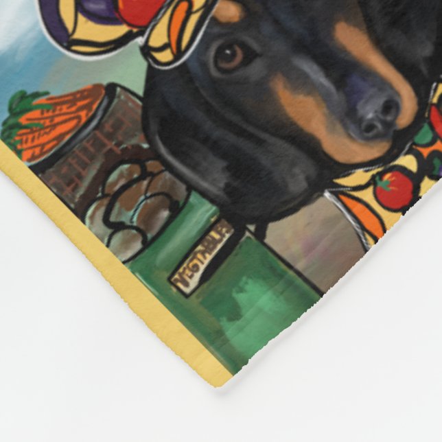 Dachshund     fleece blanket (Corner)