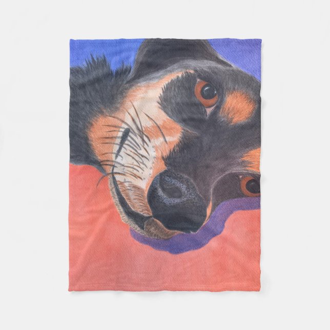 Dachshund Fleece Blanket (Front)