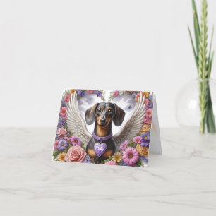 DACHSHUND FLORAL CUSTOMIZED SYMPATHY CARD
