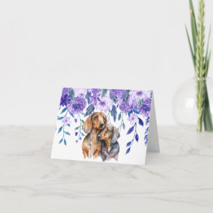 Dachshund Floral Greeting Card
