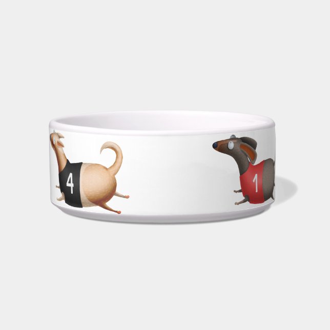 Dachshund Food Dish Wiener Dog Races Pet Bowl (Front)